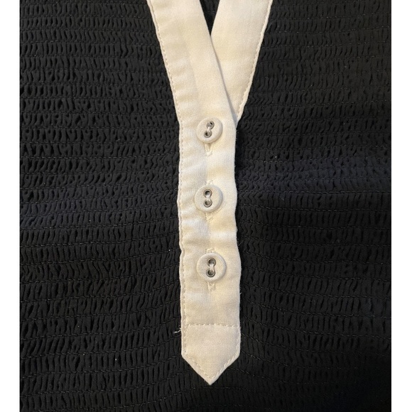 Anthropologie Preppy Top 2 Small Blouse Black White Trim Retro Fit + Flare NWT - Picture 8 of 16